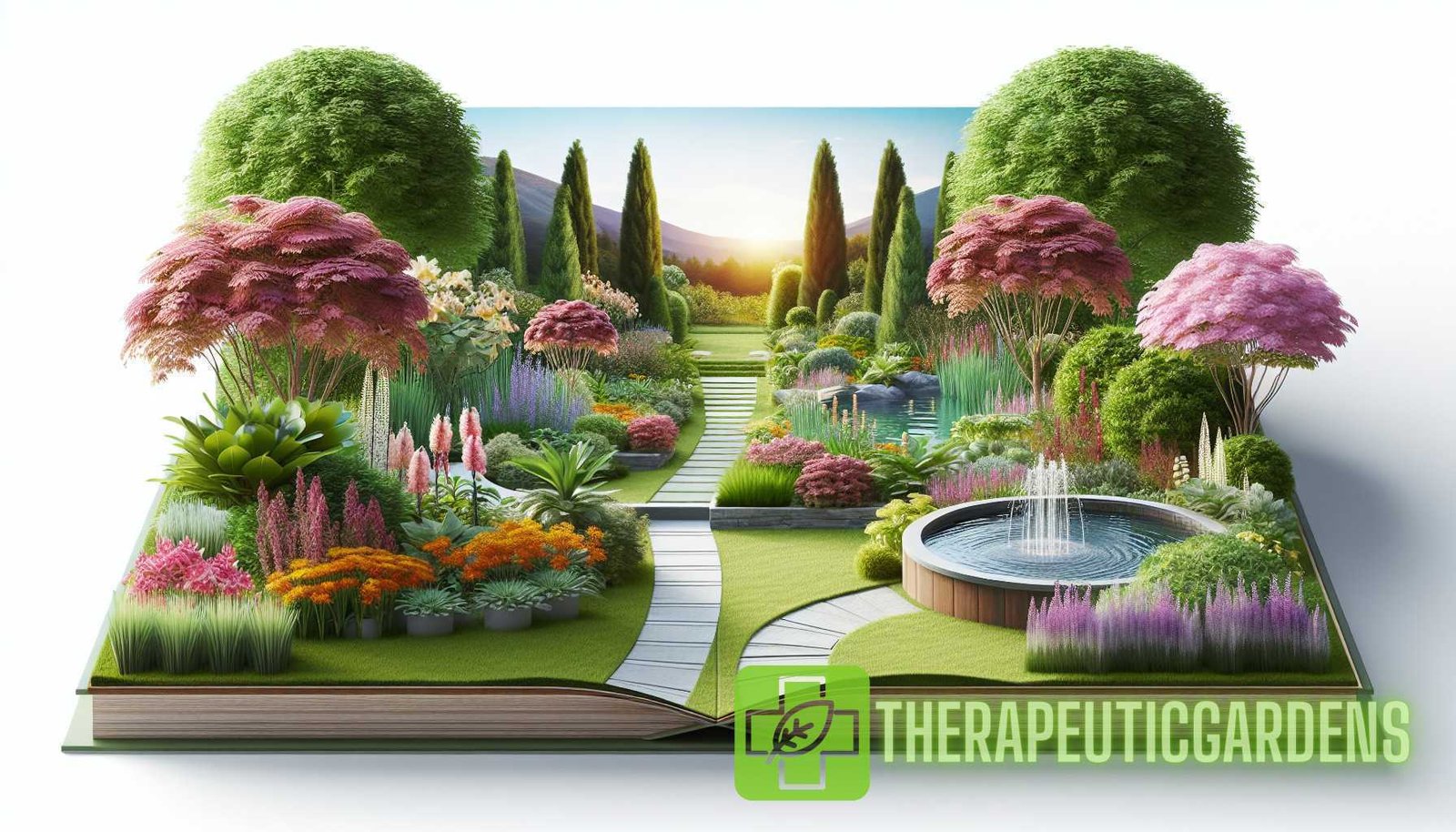 Illustration for section: Therapeutic landscaping involves using plants and natural elements strategically to create a healing - therapeutic gardens