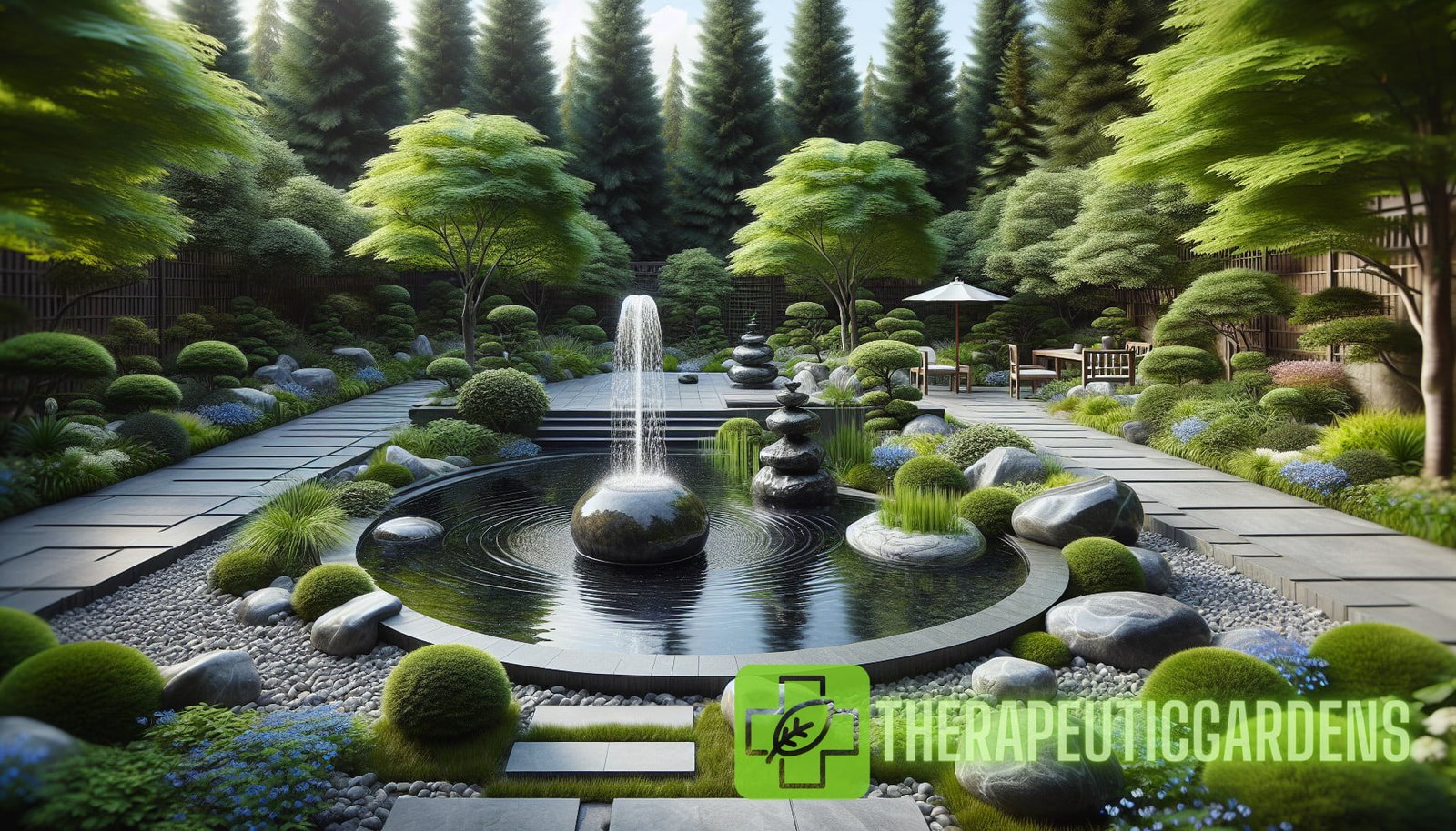 Illustration for section: The first step in creating a therapeutic water garden is selecting the appropriate water feature. Fo - therapeutic water