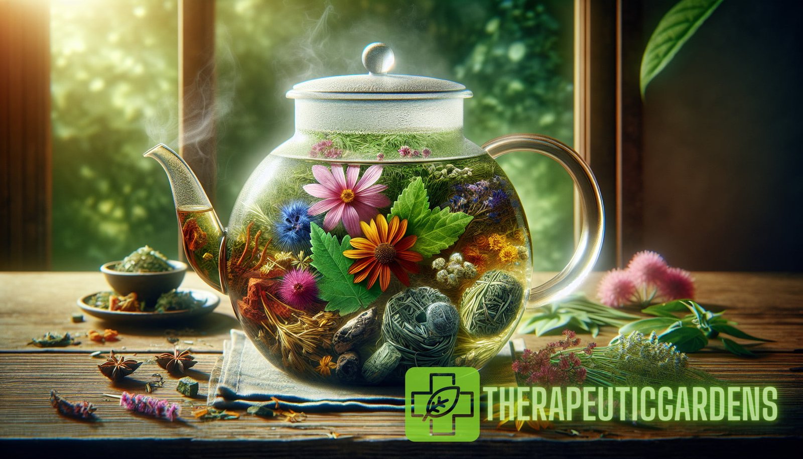 Illustration for section: Infusions involve steeping plant material, such as leaves, flowers, or roots, in hot water to extrac - water therapy