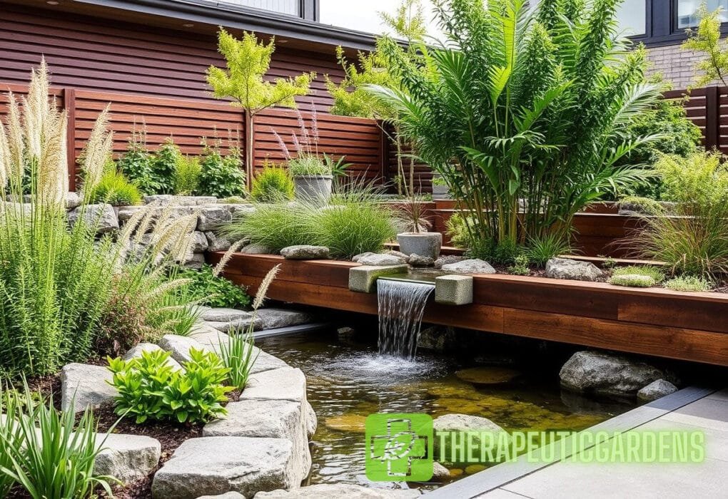 Resilient urban gardens with water features